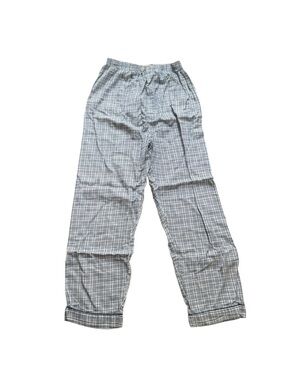 Comfort Zone Vintage Men’s Plaid Fleece Pajama Pants Size Small Blue White